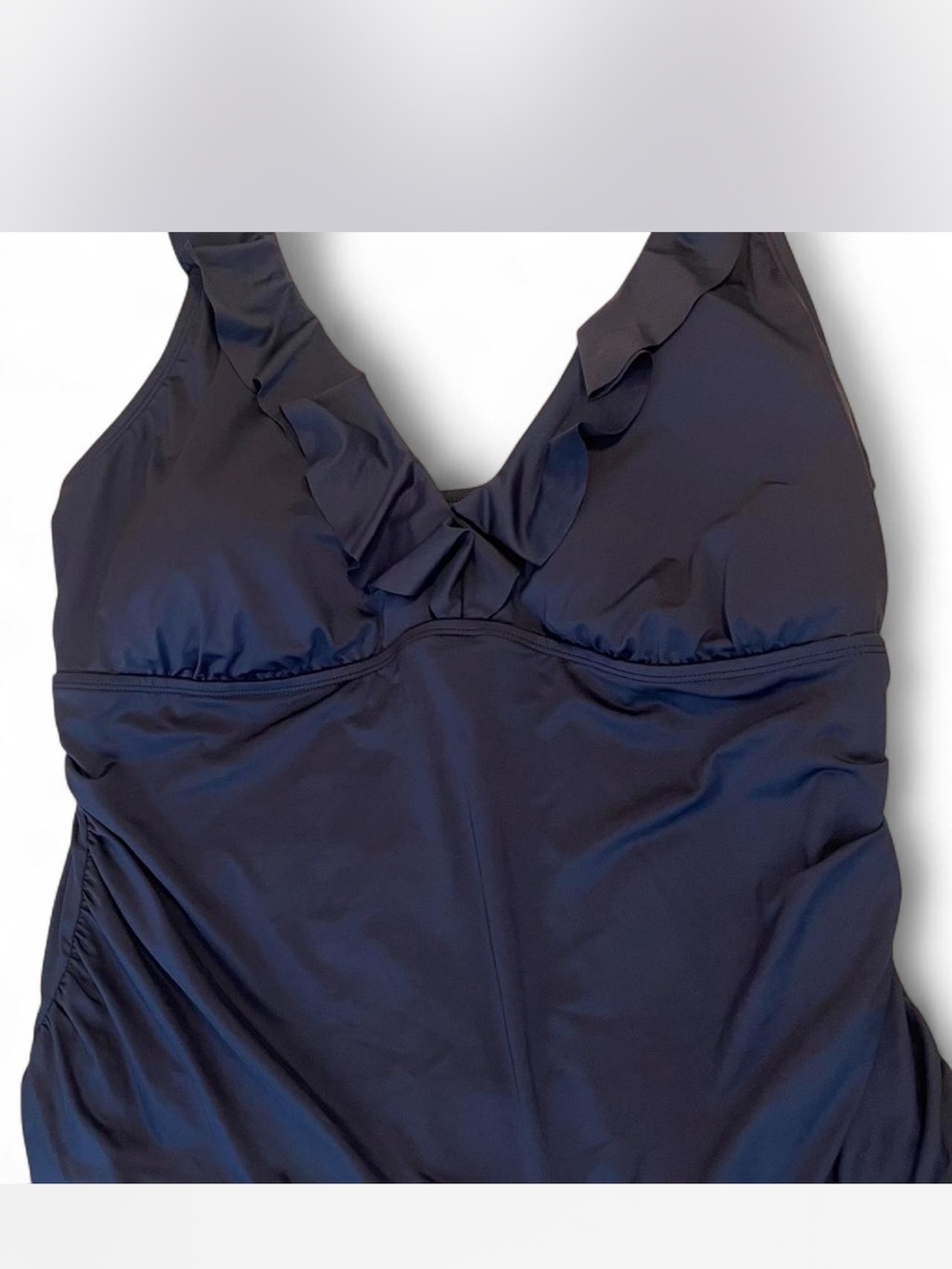 Women’s Ruffle V-Neck Tankini Top - Navy